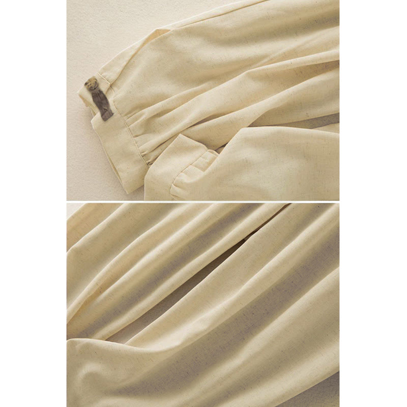 Pantaloni harem da donna in cotone con coulisse e tasche Buddha Stones - image 4