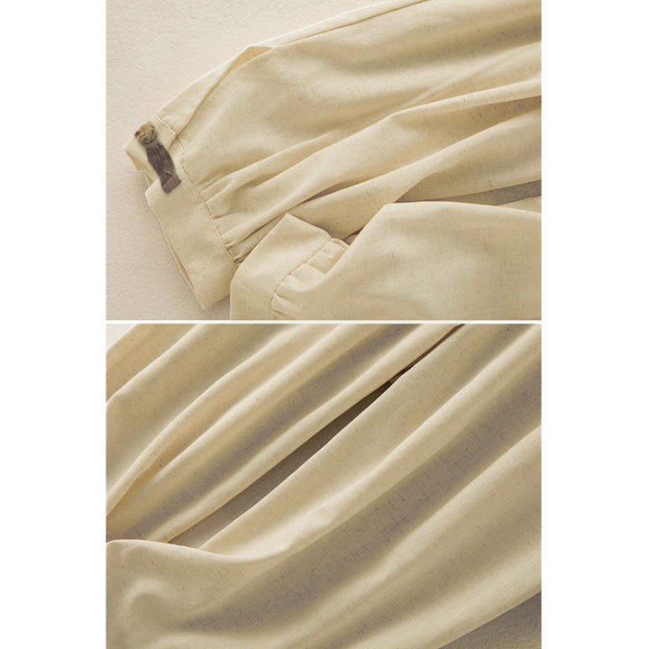 Pantaloni harem da donna in cotone con coulisse e tasche Buddha Stones - image 4
