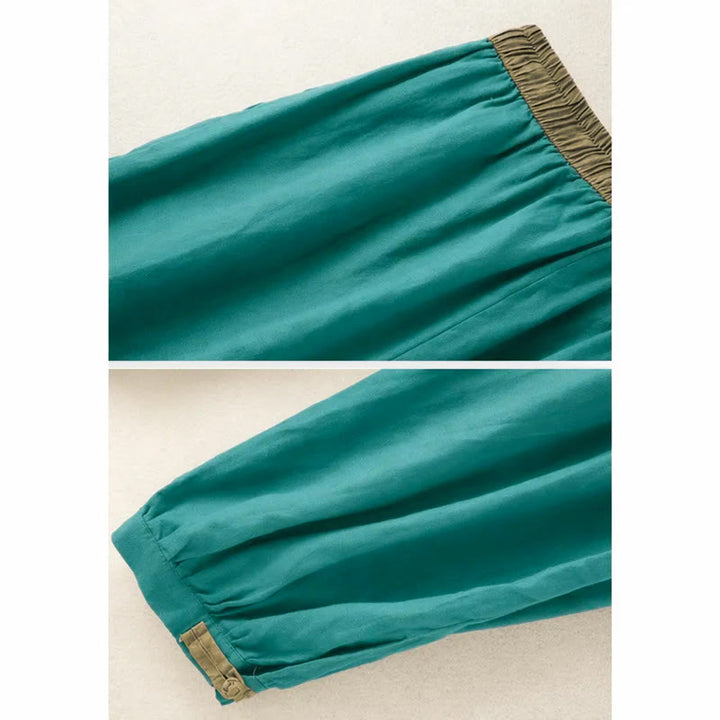 Pantaloni harem da donna in cotone con coulisse e tasche Buddha Stones - image 15
