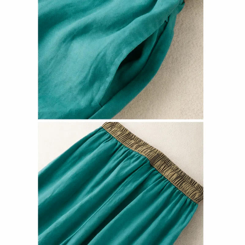 Pantaloni harem da donna in cotone con coulisse e tasche Buddha Stones - image 17