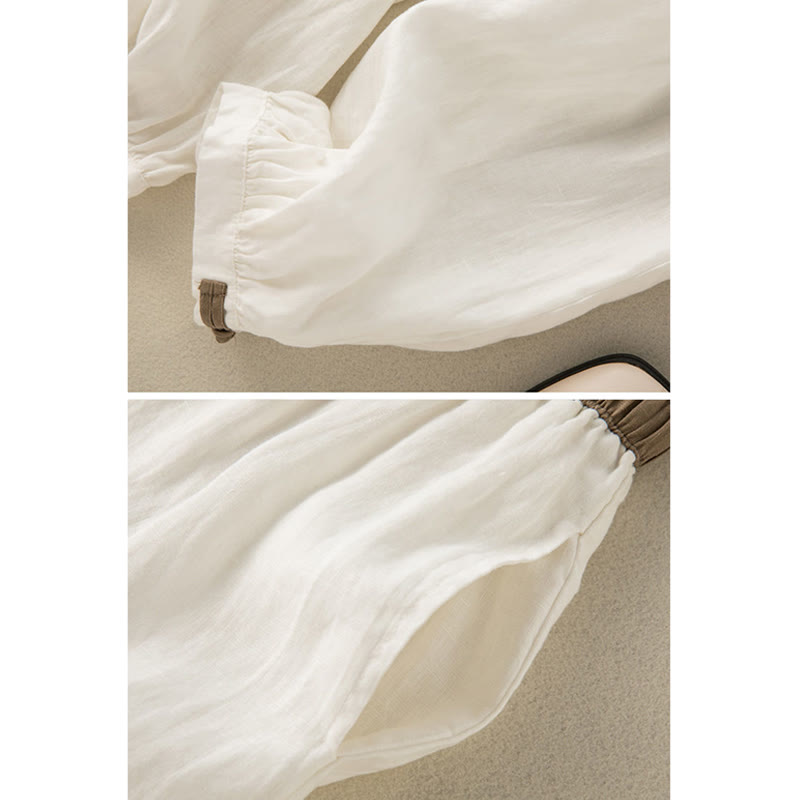 Pantaloni harem da donna in cotone con coulisse e tasche Buddha Stones - image 7