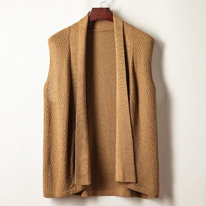 Buddha Stones Kimono da uomo casual, minimalista, con spacco laterale e maglia tinta unita, ideale per l'autunno. - Tan - US/UK/AU42, EU52 (3XL) - image 0