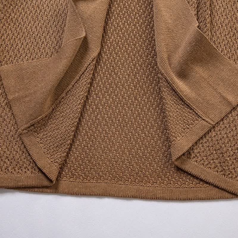 Buddha Stones Kimono da uomo casual, minimalista, con spacco laterale e maglia tinta unita, ideale per l'autunno. - image 4