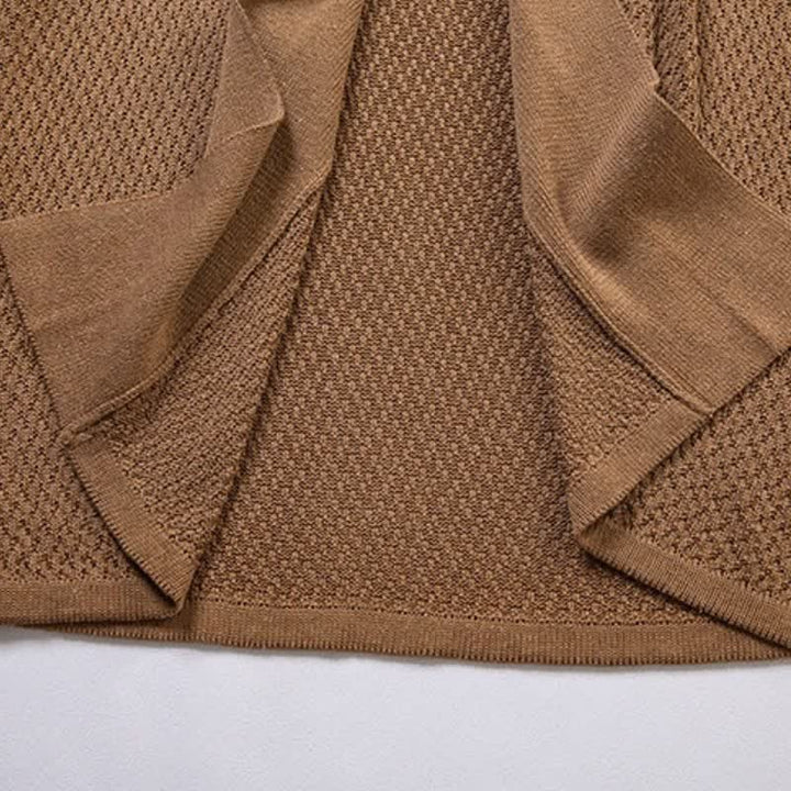 Buddha Stones Kimono da uomo casual, minimalista, con spacco laterale e maglia tinta unita, ideale per l'autunno. - image 4