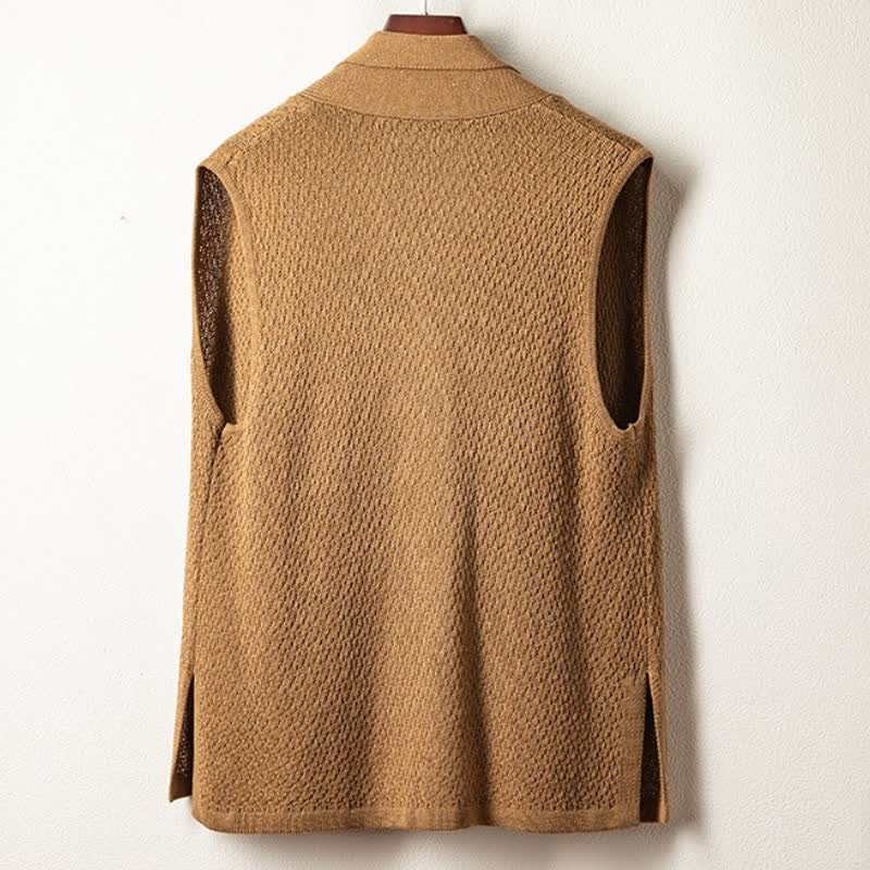 Buddha Stones Kimono da uomo casual, minimalista, con spacco laterale e maglia tinta unita, ideale per l'autunno. - image 1