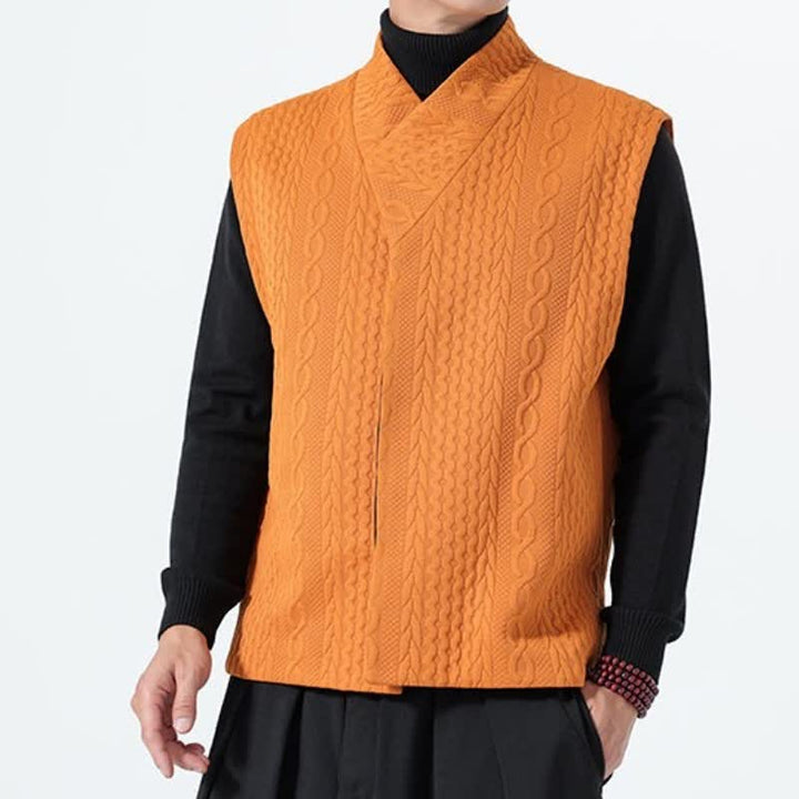 Buddha Stones Canotta da uomo in maglia tinta unita, casual, minimalista, autunno/inverno. - image 12