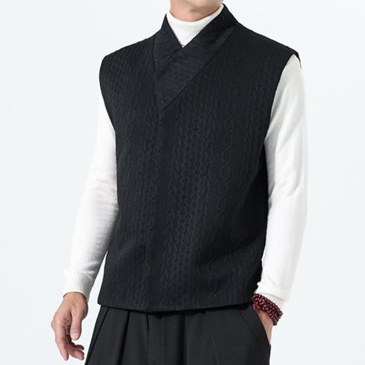 Buddha Stones Canotta da uomo in maglia tinta unita, casual, minimalista, autunno/inverno. - image 18