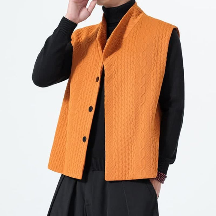 Buddha Stones Canotta da uomo in maglia tinta unita, casual, minimalista, autunno/inverno. - image 15