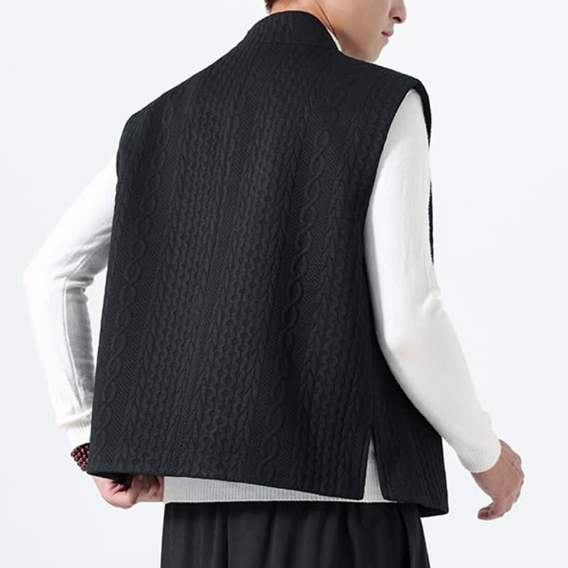 Buddha Stones Canotta da uomo in maglia tinta unita, casual, minimalista, autunno/inverno. - image 19