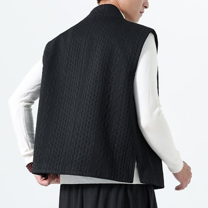 Buddha Stones Canotta da uomo in maglia tinta unita, casual, minimalista, autunno/inverno. - image 19