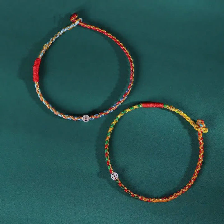 Buddha Stones Bracciale portafortuna intrecciato colorato in argento sterling 925 - image 8