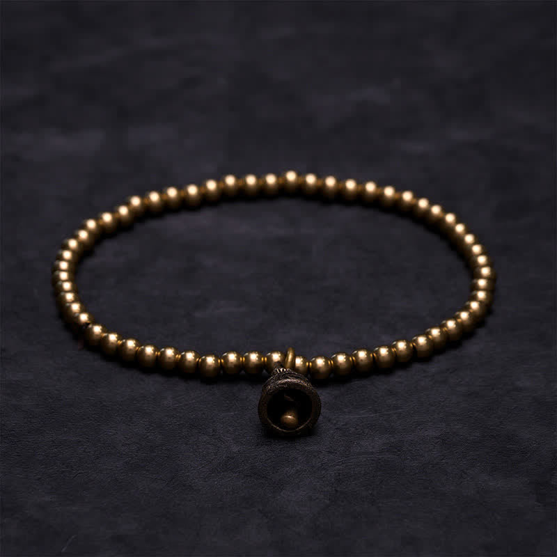 Buddha Stones Bracciale con ciondolo a campana e perline di rame - image 1