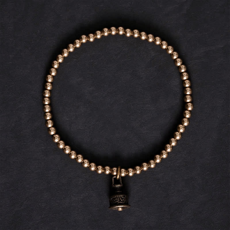 Buddha Stones Bracciale con ciondolo a campana e perline di rame - image 2