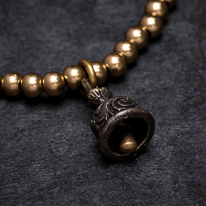 Buddha Stones Bracciale con ciondolo a campana e perline di rame - image 3