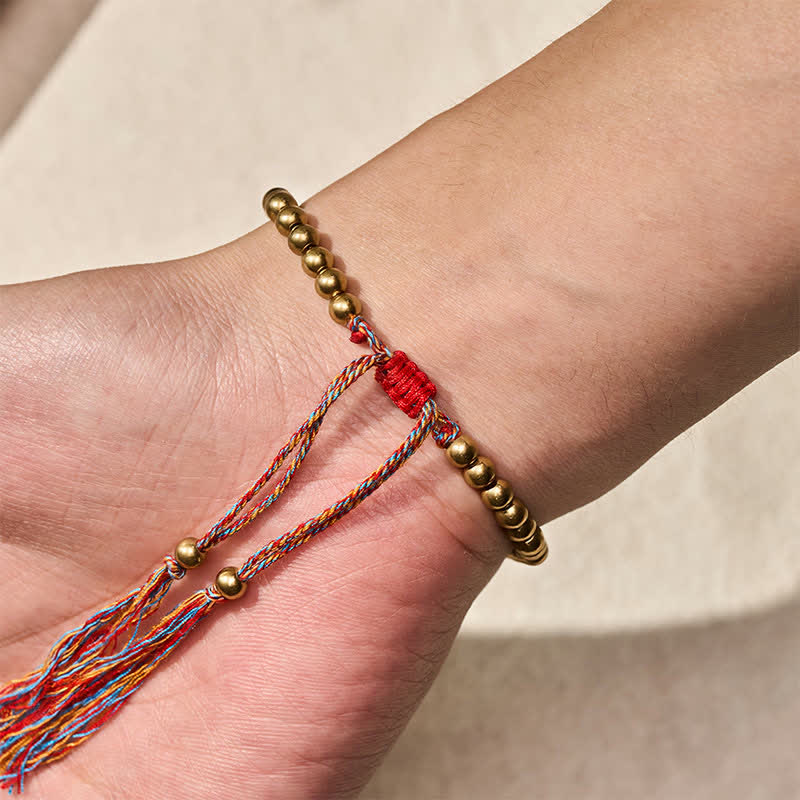 Buddha Stones Bracciale con perline di rame e filo rosso - image 9