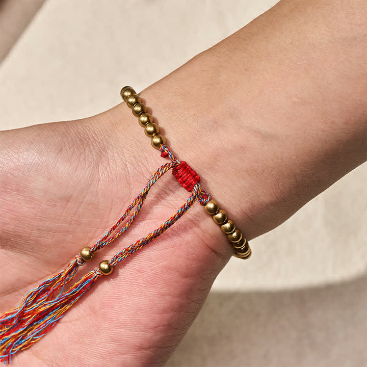 Buddha Stones Bracciale con perline di rame e filo rosso - image 9