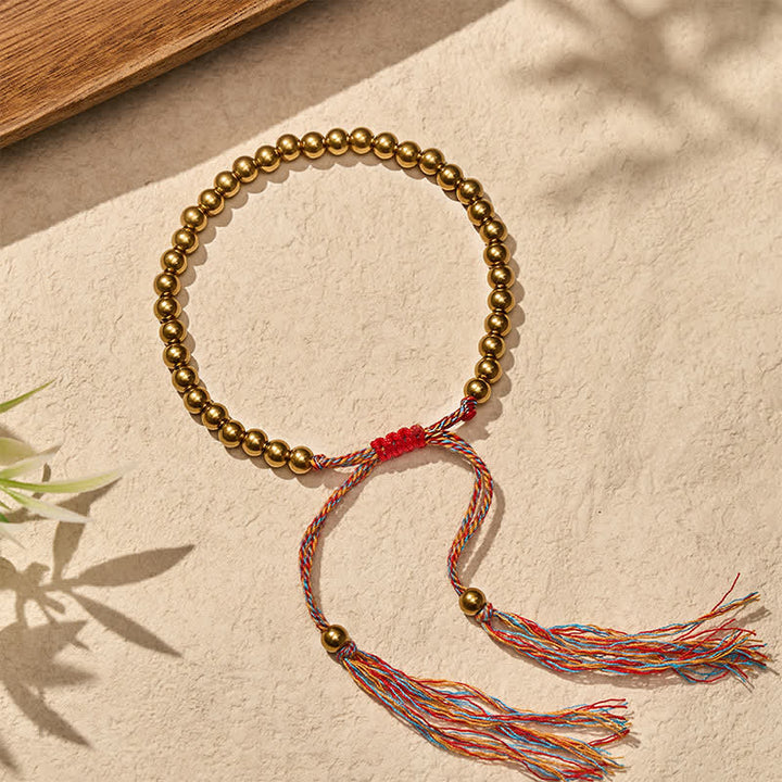 Buddha Stones Bracciale con perline di rame e filo rosso - image 3