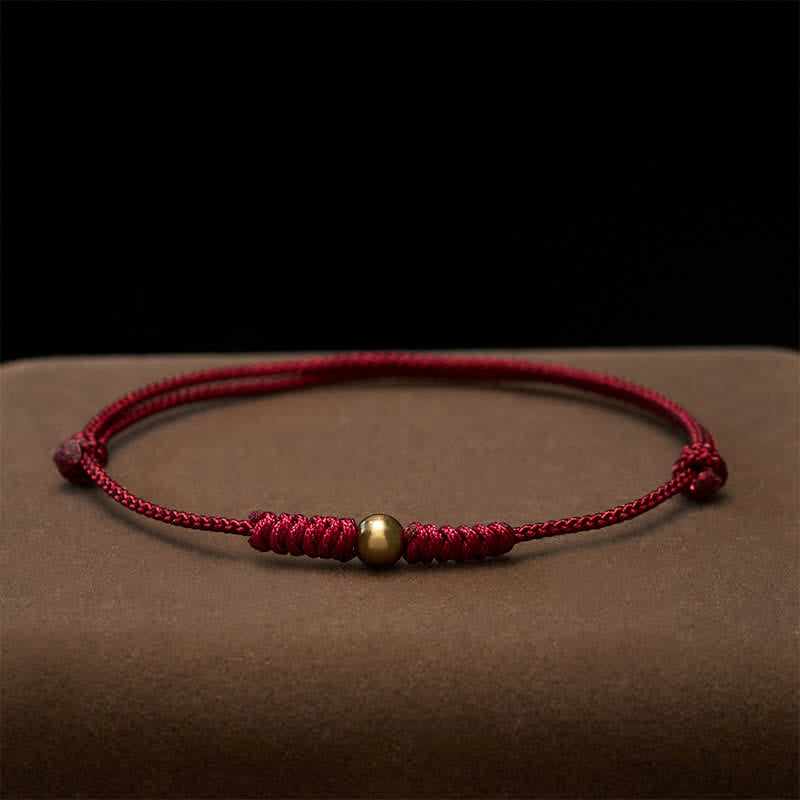 Buddha Stones Braccialetto con perline di rame e cordino rosso - image 3