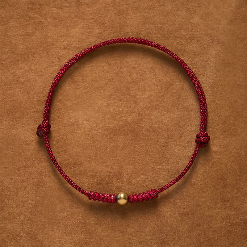 Buddha Stones Braccialetto con perline di rame e cordino rosso - Filo Rosso (Protezione ♥ Fortuna) - image 0
