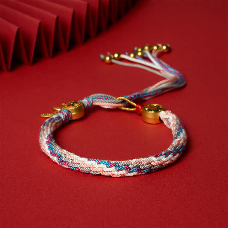 Buddha Stones Bracciale di protezione in stile etnico con cordino rosso a cinque colori - image 10