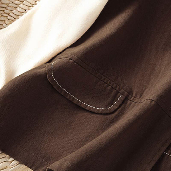 Buddha Stones Canotta da donna estiva casual e minimalista con scollo a V e bottoni, tinta unita, con tasca. - image 19