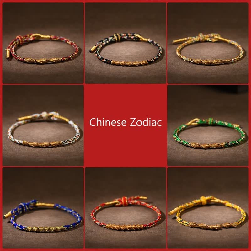 Braccialetto intrecciato con Buddha Stones, zodiaco cinese, portafortuna e forza, fatto a mano. - image 1