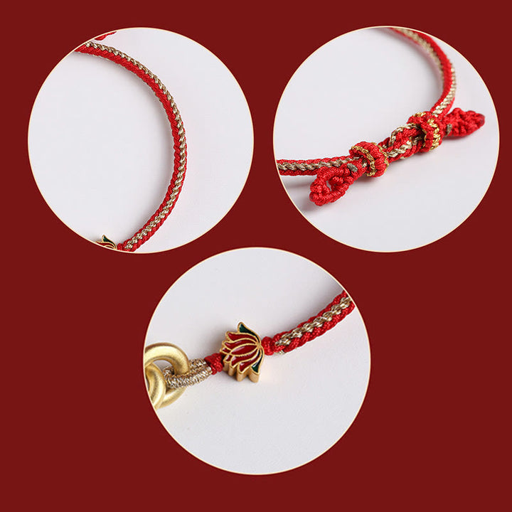 Braccialetto di buon auspicio con fibbia a doppia pace in argento sterling 925 Buddha Stones