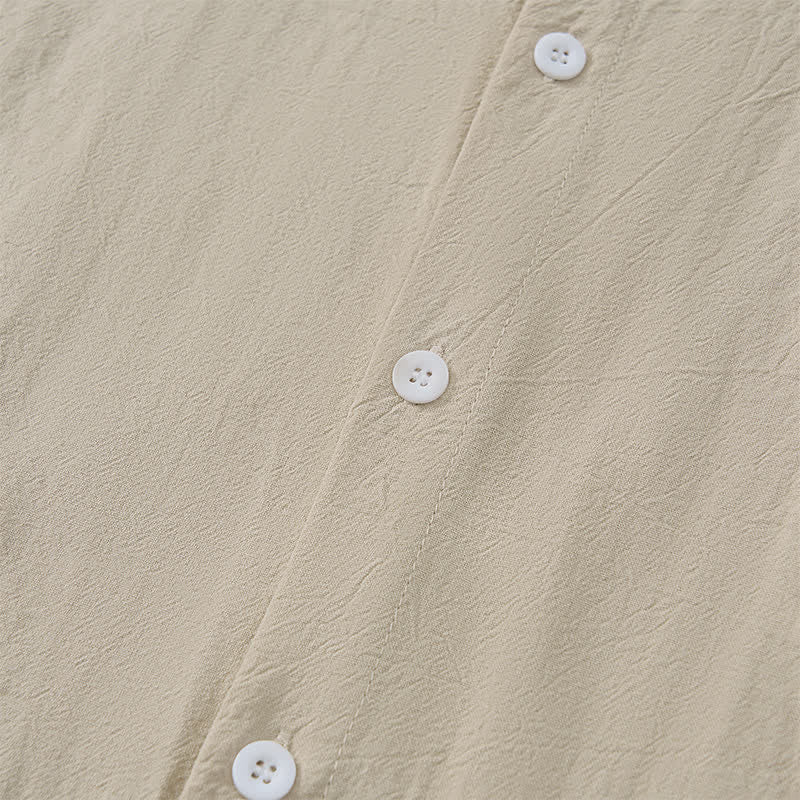 Buddha Stones Camicia da uomo a maniche lunghe, stile Tang, con colletto alla coreana, tinta unita, ideale per primavera/autunno, con taschino applicato. - image 15