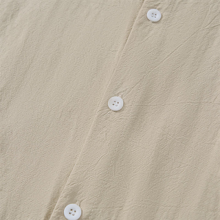 Buddha Stones Camicia da uomo a maniche lunghe, stile Tang, con colletto alla coreana, tinta unita, ideale per primavera/autunno, con taschino applicato. - image 15