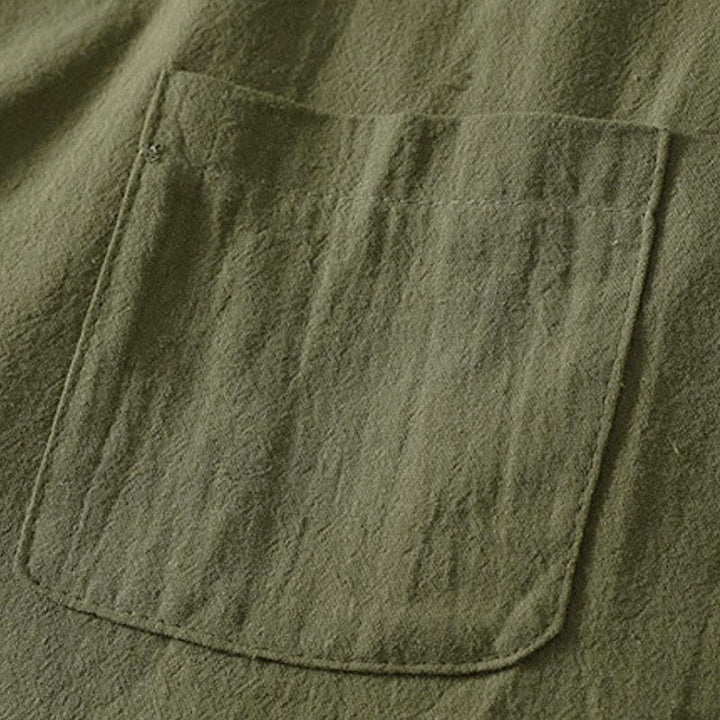 Buddha Stones Camicia da donna a maniche lunghe tinta unita stile Tang, minimalista, con tasca applicata, ideale per primavera/autunno. - image 2
