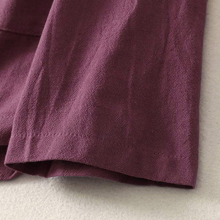 Buddha Stones Camicia da donna a maniche lunghe tinta unita stile Tang, minimalista, con tasca applicata, ideale per primavera/autunno. - image 15