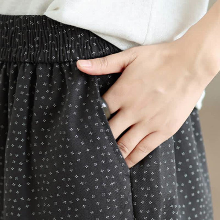 Buddha Stones Pantaloni corti da donna a gamba dritta con stampa floreale, casual, per primavera/estate, con tasca. - image 8