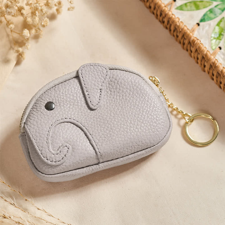 Buddha Stones Mini borsetta con cerniera in ecopelle con scritta "Elephant Wisdom" - WhiteSmoke (circa 12,5 cm × 2 cm × 8,5 cm) - image 14
