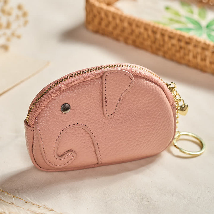 Buddha Stones Mini borsetta con cerniera in ecopelle con scritta "Elephant Wisdom" - image 1