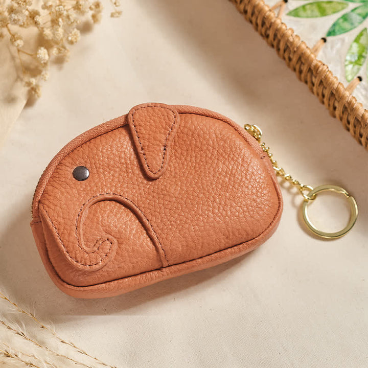 Buddha Stones Mini borsetta con cerniera in ecopelle con scritta "Elephant Wisdom" - Arancione scuro (circa 12,5 cm × 2 cm × 8,5 cm) - image 10
