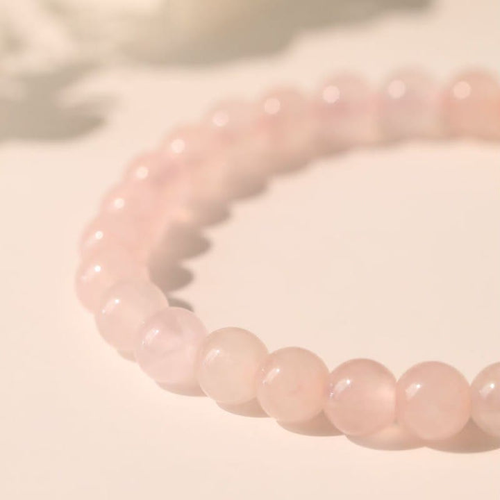 Buddha Stones Braccialetto con ciondolo a forma di fiore e perla di quarzo rosa, amore - image 3