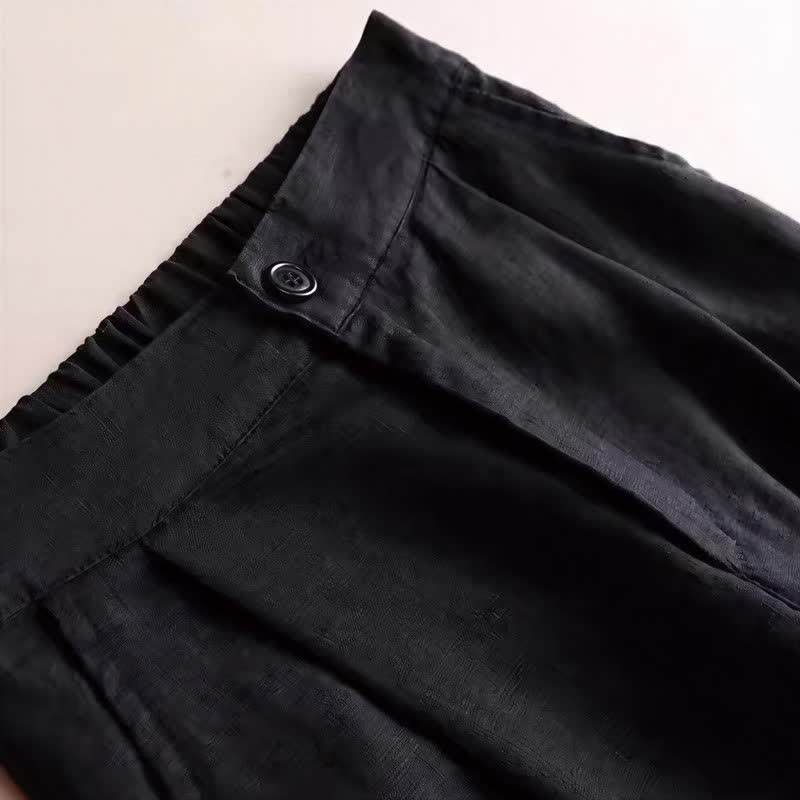 Pantaloni da donna a gamba larga con tasche, tinta unita, lunghezza 7-8, con stampa Buddha Stones Commute. - image 12