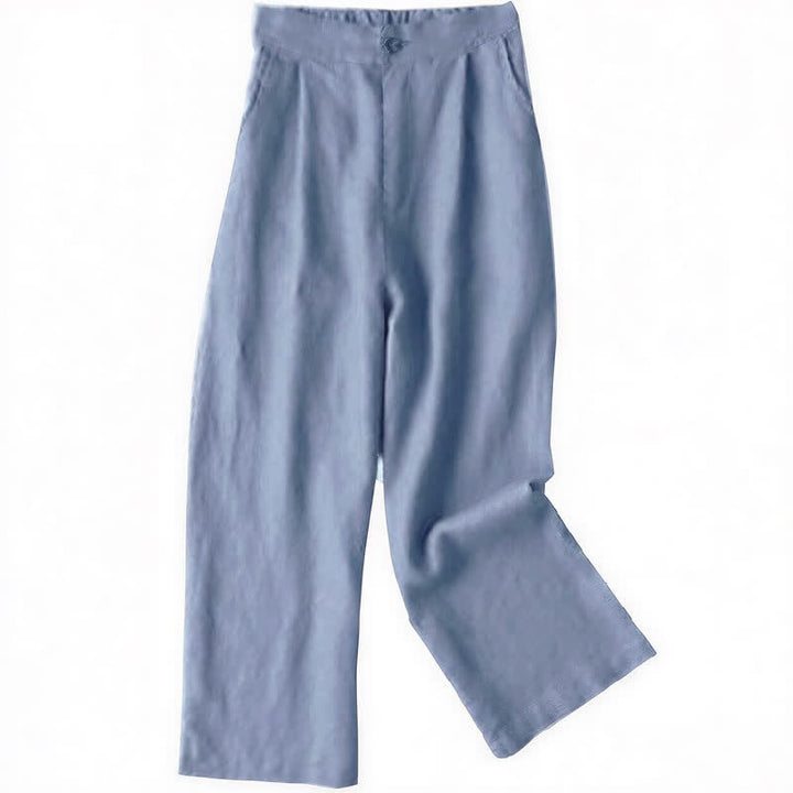 Pantaloni da donna a gamba larga con tasche, tinta unita, lunghezza 7-8, con stampa Buddha Stones Commute. - Blu acciaio chiaro - US12, UK/AU16, EU44 (3XL) - image 19