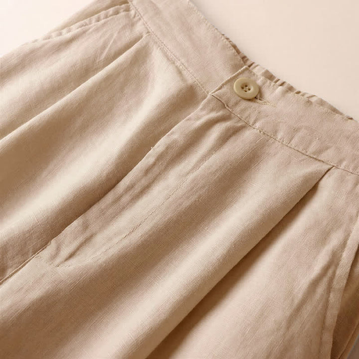 Pantaloni da donna a gamba larga con tasche, tinta unita, lunghezza 7-8, con stampa Buddha Stones Commute. - image 2