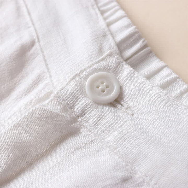 Pantaloni da donna a gamba larga con tasche, tinta unita, lunghezza 7-8, con stampa Buddha Stones Commute. - image 9
