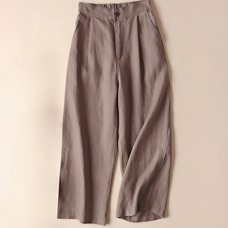 Pantaloni da donna a gamba larga con tasche, tinta unita, lunghezza 7-8, con stampa Buddha Stones Commute. - Tan - US12, UK/AU16, EU44 (3XL) - image 16