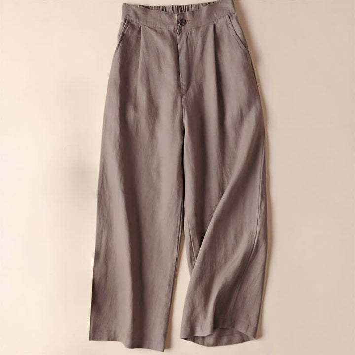 Pantaloni da donna a gamba larga con tasche, tinta unita, lunghezza 7-8, con stampa Buddha Stones Commute. - Tan - US12, UK/AU16, EU44 (3XL) - image 16