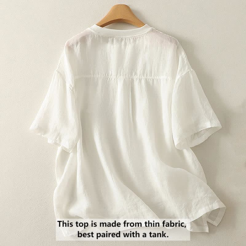 T-shirt da donna a maniche corte con ricamo a cuore rosso Buddha Stones. - image 4