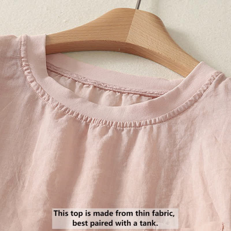 T-shirt da donna a maniche corte con ricamo a cuore rosso Buddha Stones. - image 1