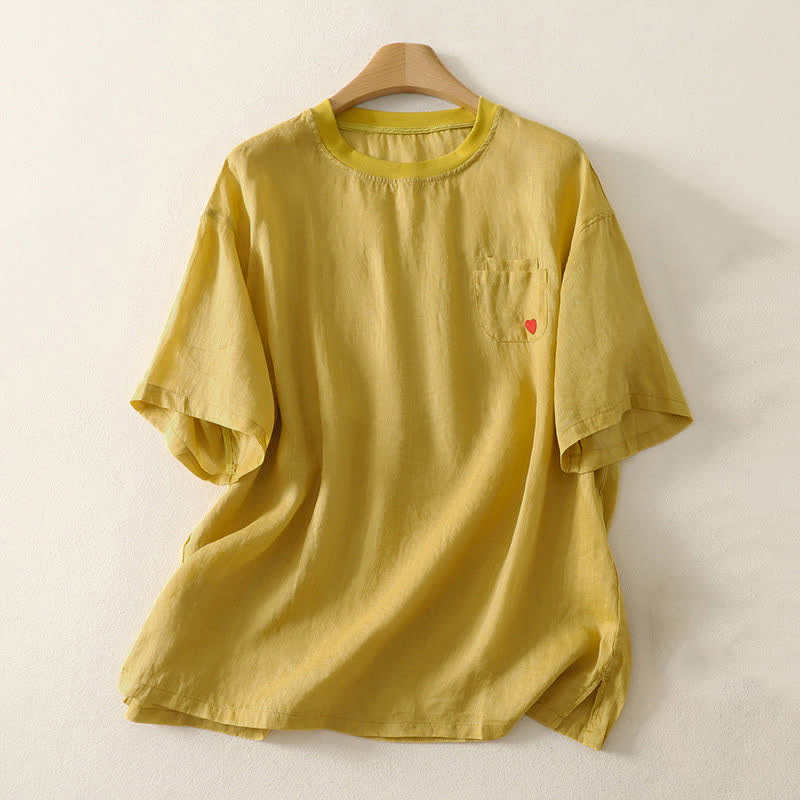 T-shirt da donna a maniche corte con ricamo a cuore rosso Buddha Stones. - Oro - US14, UK/AU18, EU46 (2XL) - image 9