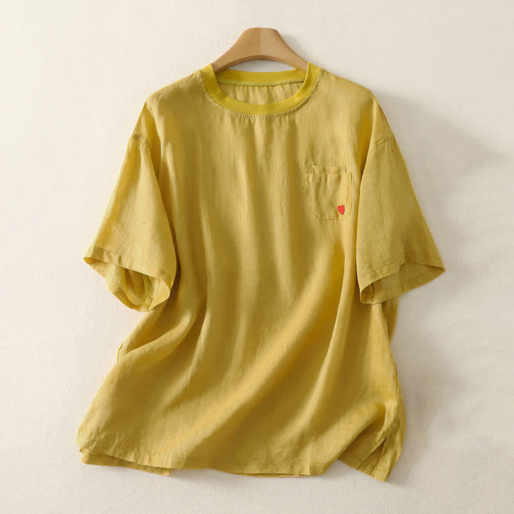 T-shirt da donna a maniche corte con ricamo a cuore rosso Buddha Stones. - Oro - US14, UK/AU18, EU46 (2XL) - image 9