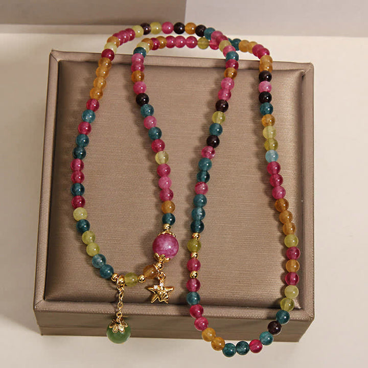 Buddha Stones Bracciale a triplo giro con ciondolo a stella marina e tormalina arcobaleno, protezione. - image 4
