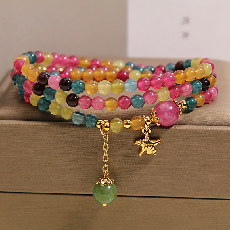 Buddha Stones Bracciale a triplo giro con ciondolo a stella marina e tormalina arcobaleno, protezione. - image 7