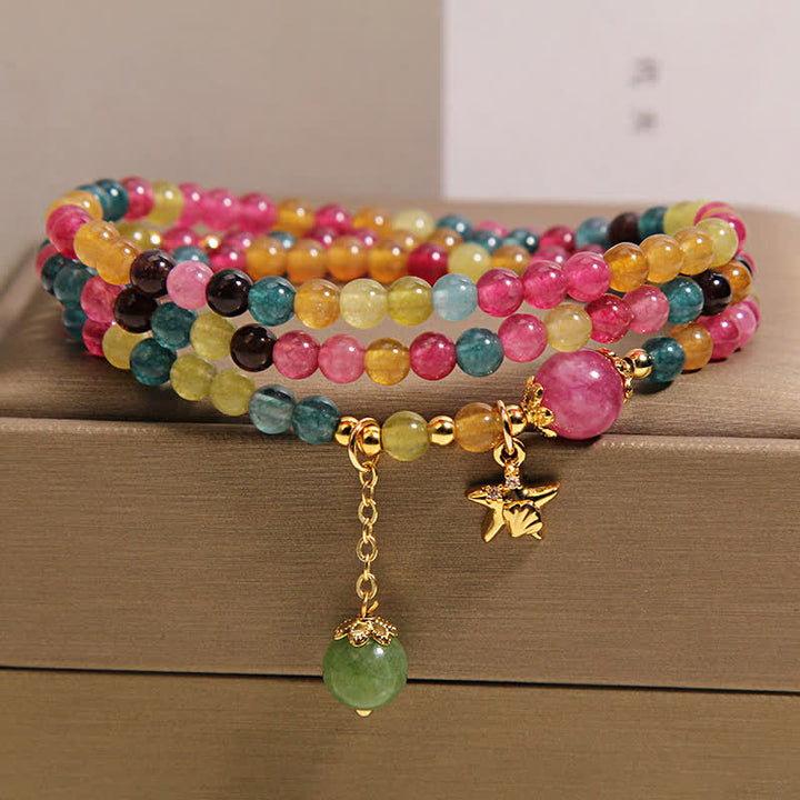 Buddha Stones Bracciale a triplo giro con ciondolo a stella marina e tormalina arcobaleno, protezione. - image 7