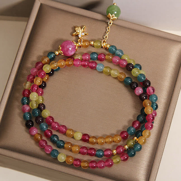 Buddha Stones Bracciale a triplo giro con ciondolo a stella marina e tormalina arcobaleno, protezione. - image 3